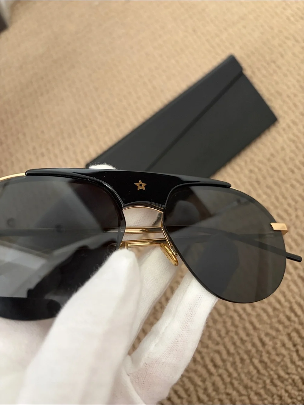 Dior Black and Gold Men’s Aviator Sunglasses